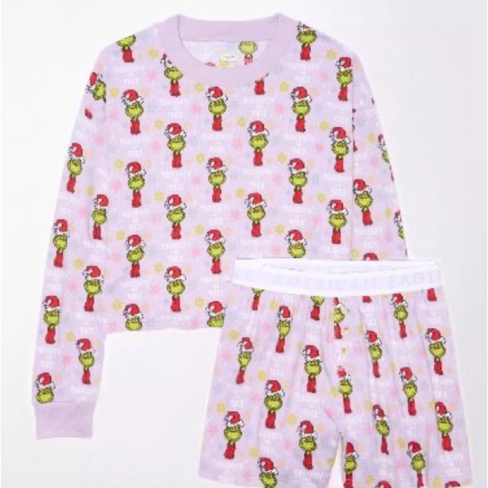 AE Grinch Plush PJ Set